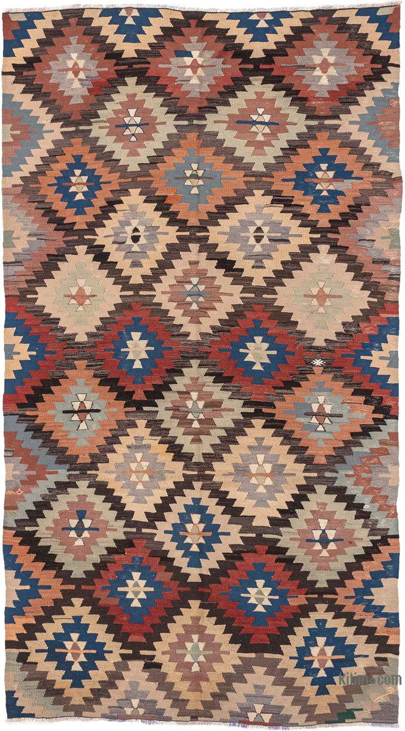 Vintage Afyon Kilim Rug - 5' 1" x 9'  (61" x 108") - K0083818