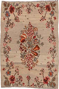 Vintage Karabakh Kilim Rug - 4' 10" x 7' 1" (58" x 85")