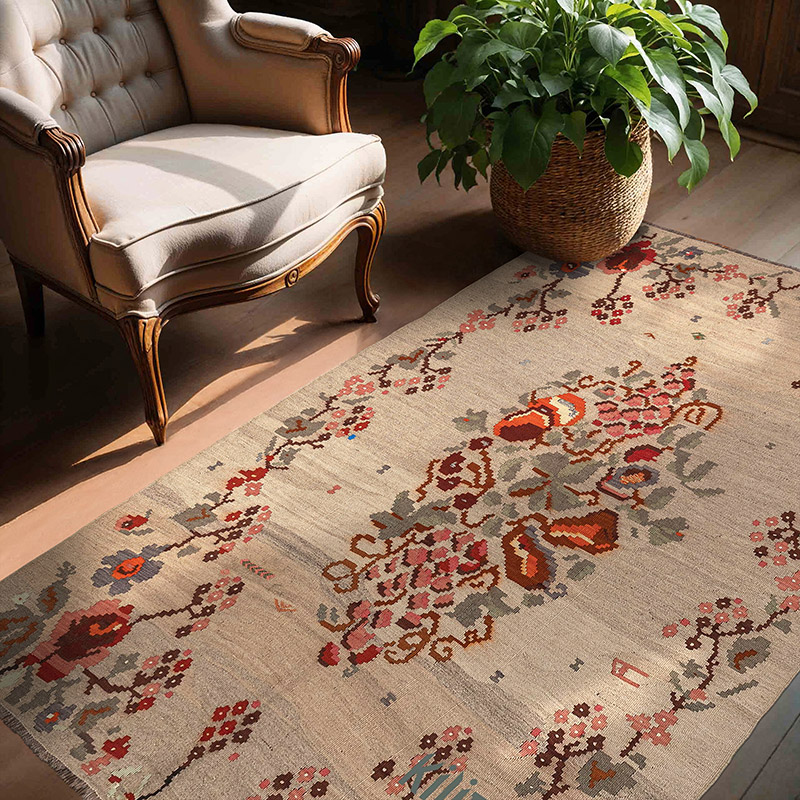 Alfombra Vintage Karabaj Kilim - 148 cm x 217 cm - K0083835