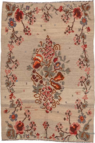 Vintage Karabakh Kilim Rug - 4' 10" x 7' 1" (58" x 85")