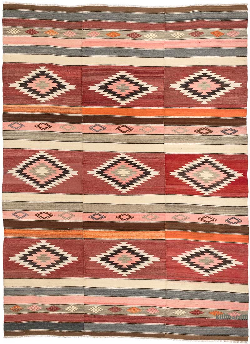 Vintage Manisa Kilim Rug - 6' 7" x 8' 10" (79" x 106") - K0083838