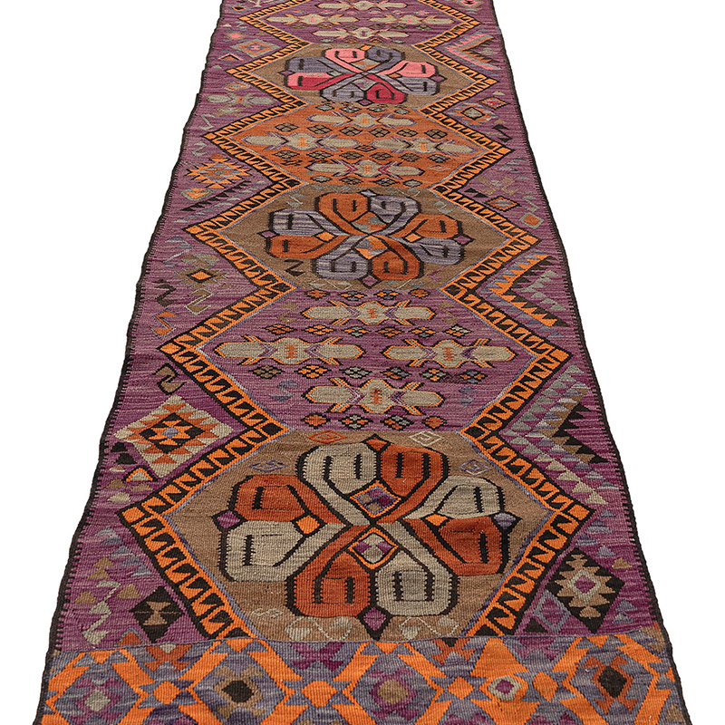 Vintage Kars Kilim Yolluk - 93 cm x 446 cm - K0083841