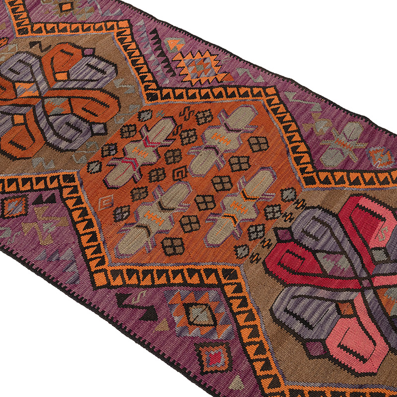 Vintage Kars Kilim Yolluk - 93 cm x 446 cm - K0083841