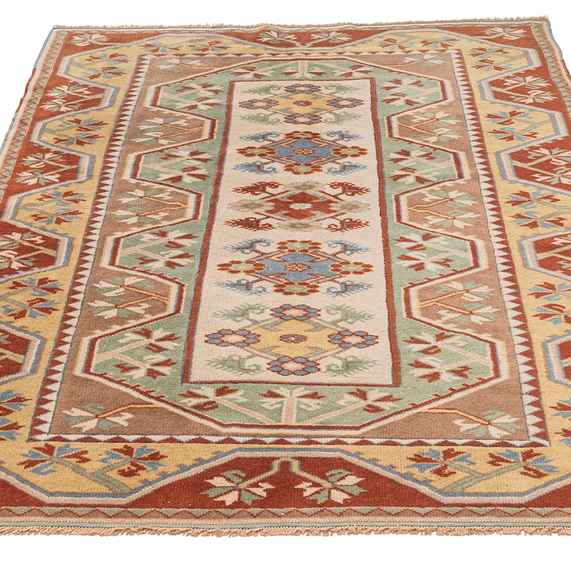 Alfombra Vintage Turca Anudada a Mano - 131 cm x 200 cm - K0083842