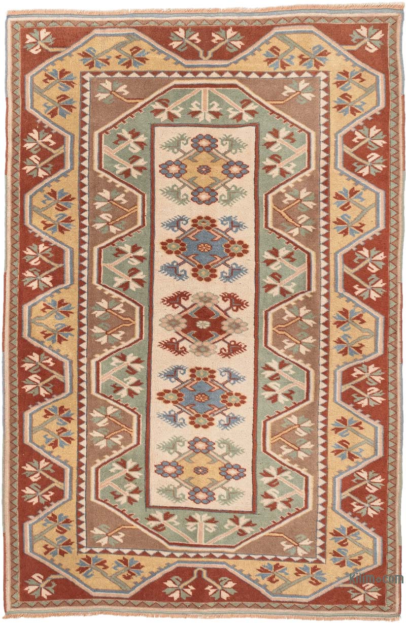 Alfombra Vintage Turca Anudada a Mano - 131 cm x 200 cm - K0083842