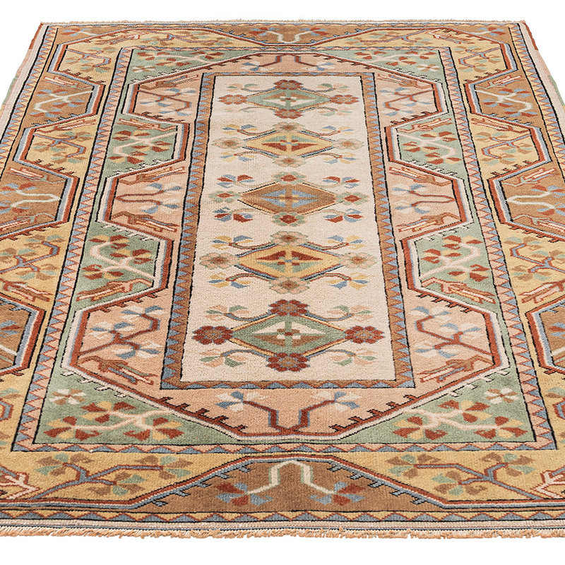 Alfombra Vintage Turca Anudada a Mano - 132 cm x 192 cm - K0083843