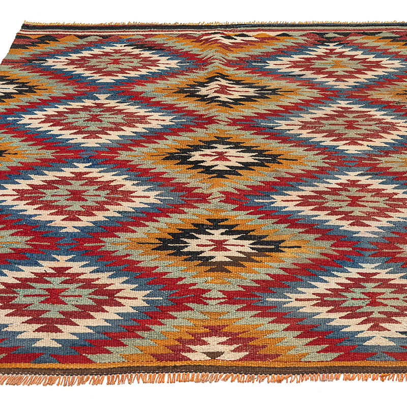 Vintage Afyon Kilim Rug - 4' 4" x 5' 6" (52" x 66") - K0083848