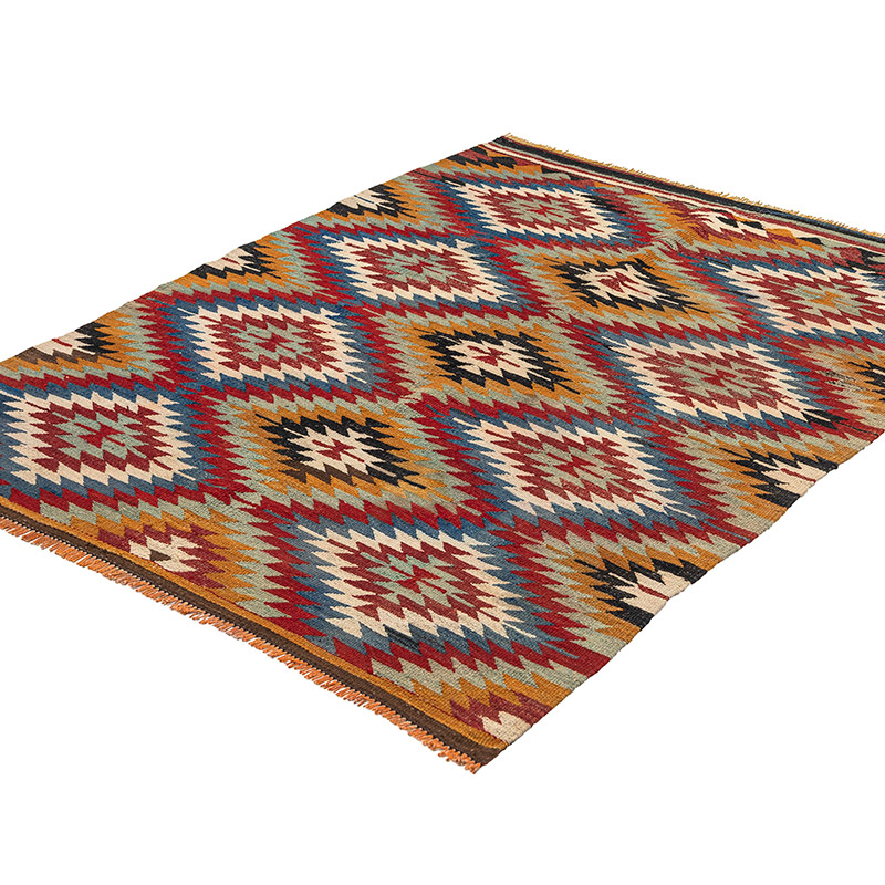 Vintage Afyon Kilim Rug - 4' 4" x 5' 6" (52" x 66") - K0083848