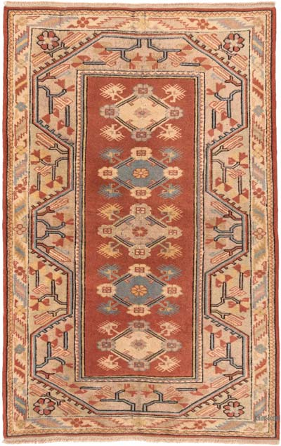 Alfombra Vintage Turca Anudada a Mano - 118 cm x 182 cm