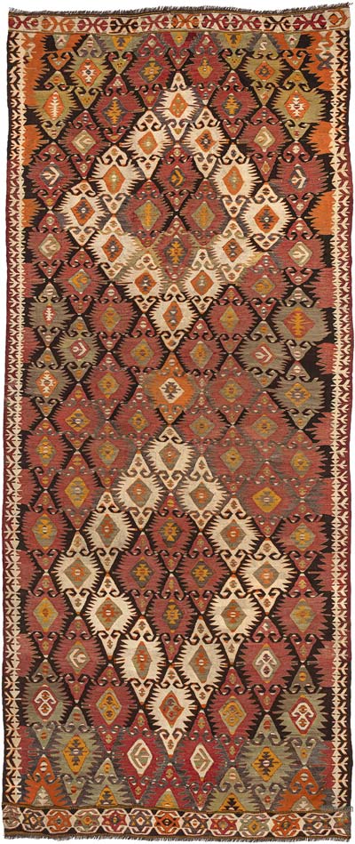 Vintage Mut Kilim Rug - 4' 10" x 11' 8" (58" x 140")