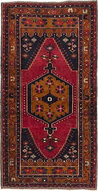 Vintage Turkish Hand-Knotted Rug - 3' 10" x 7' 5" (46" x 89")
