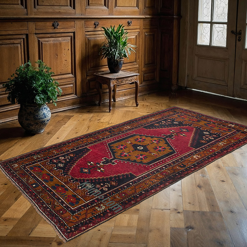 Vintage Turkish Hand-Knotted Rug - 3' 10" x 7' 5" (46" x 89") - K0083860