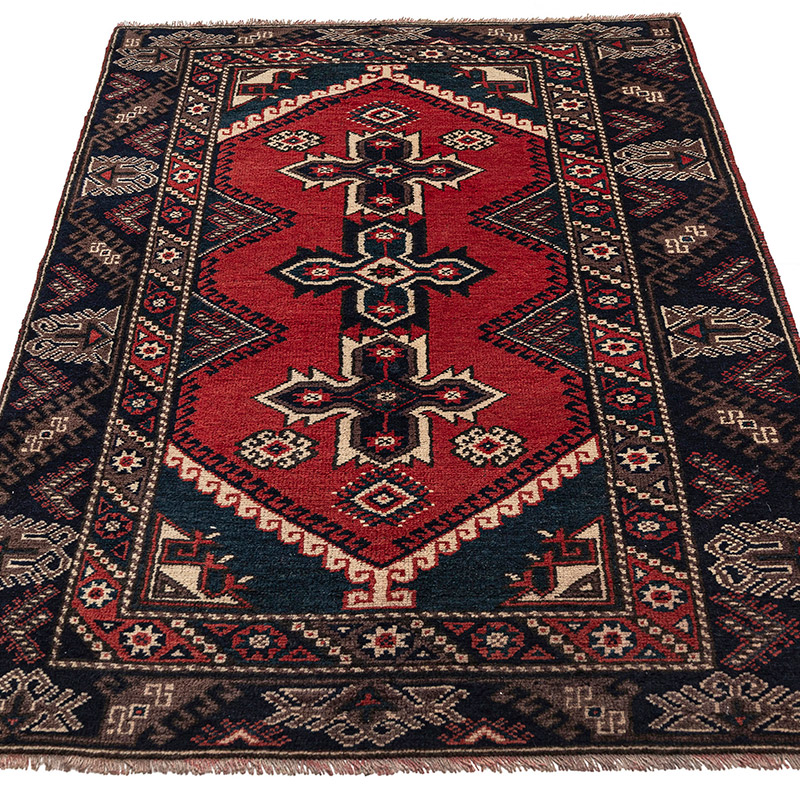 Alfombra Vintage Turca Anudada a Mano - 115 cm x 194 cm - K0083863