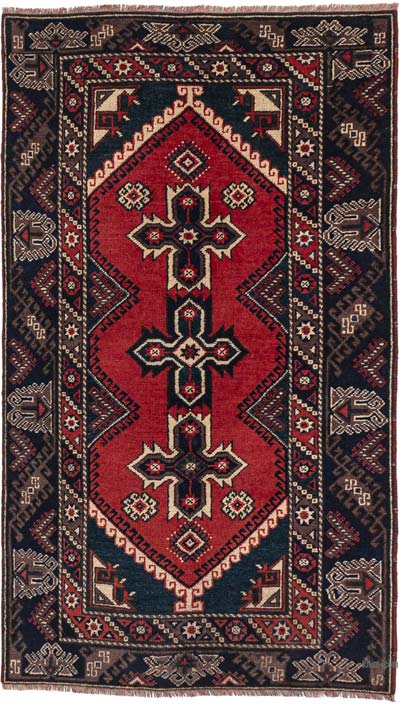 Alfombra Vintage Turca Anudada a Mano - 115 cm x 194 cm