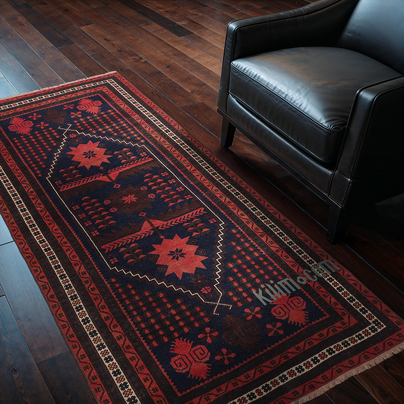 Alfombra Vintage Turca Anudada a Mano - 102 cm x 190 cm - K0083865