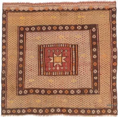 Vintage Fethiye Jijiim Rug - 4'  x 3' 10" (48" x 46")