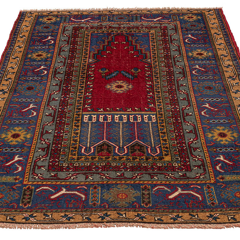 Alfombra Vintage Turca Anudada a Mano - 125 cm x 194 cm - K0083868