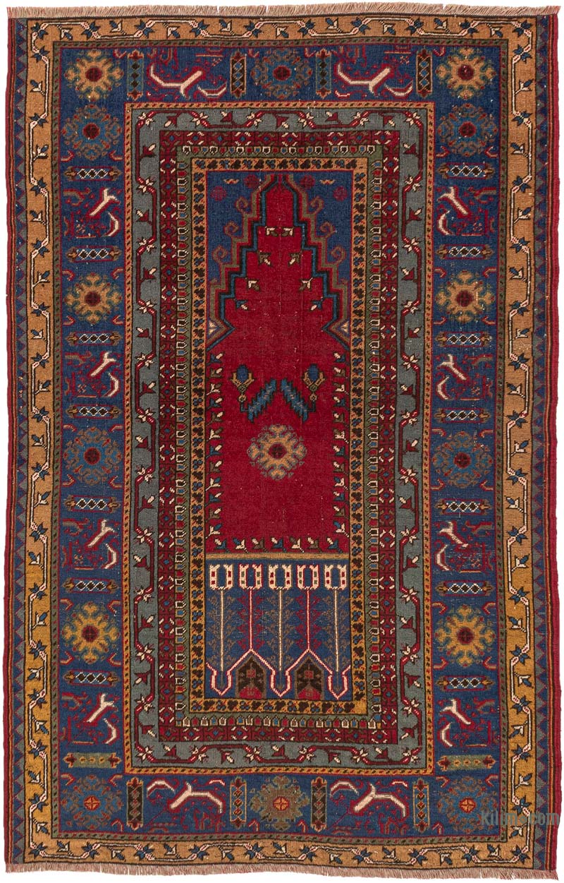 Alfombra Vintage Turca Anudada a Mano - 125 cm x 194 cm - K0083868