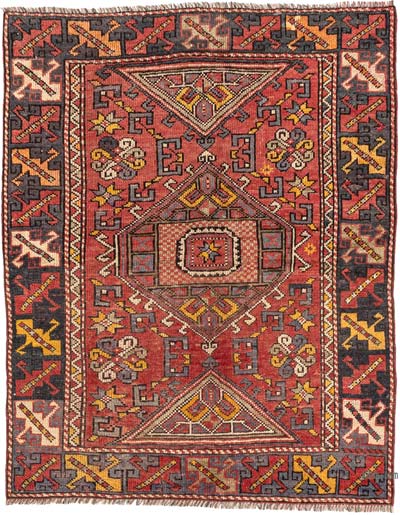 Alfombra Vintage Turca Anudada a Mano - 117 cm x 146 cm