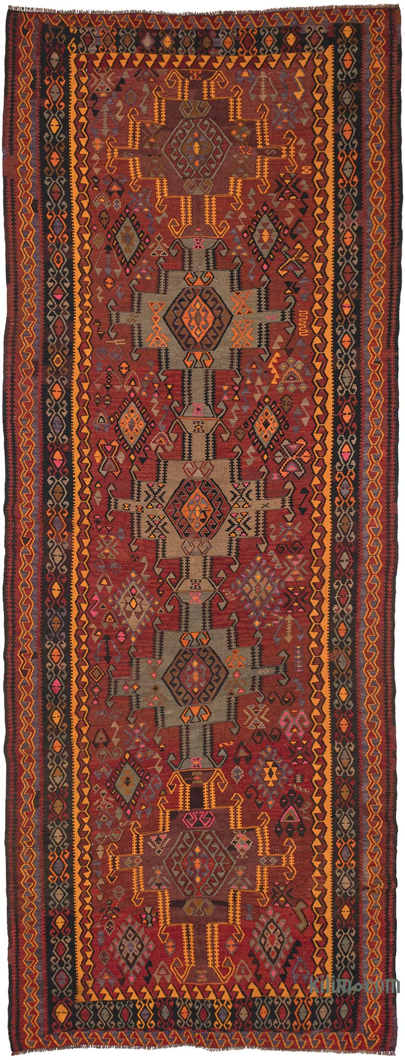 Vintage Kars Kilim Yolluk - 166 cm x 415 cm - K0083870