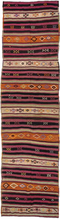 Vintage Sivas Kilim Runner - 3' 7" x 13' 3" (43" x 159")