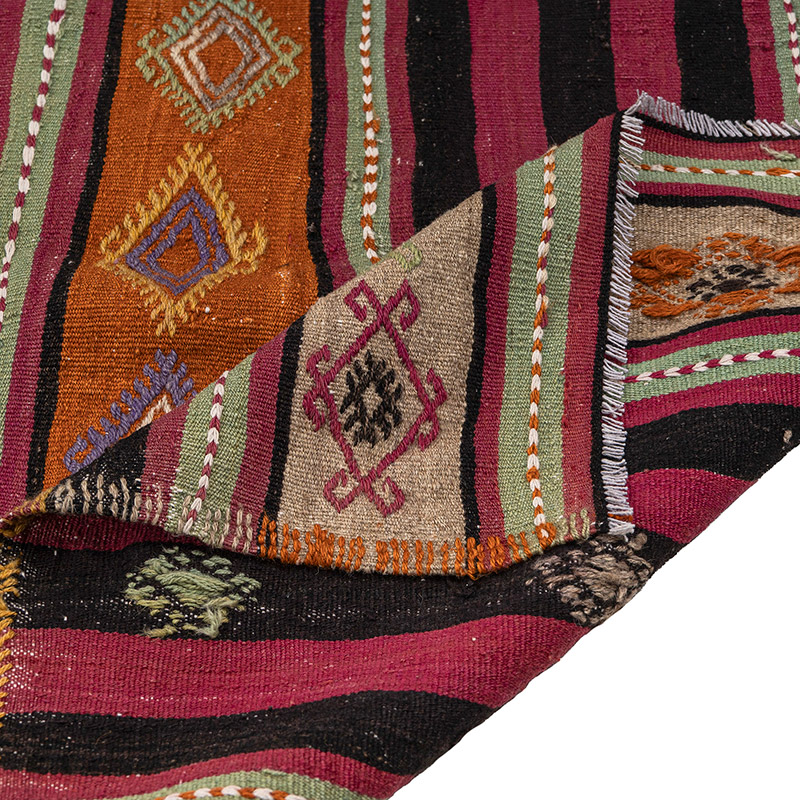 Vintage Sivas Kilim Runner - 3' 7" x 13' 3" (43" x 159") - K0083873