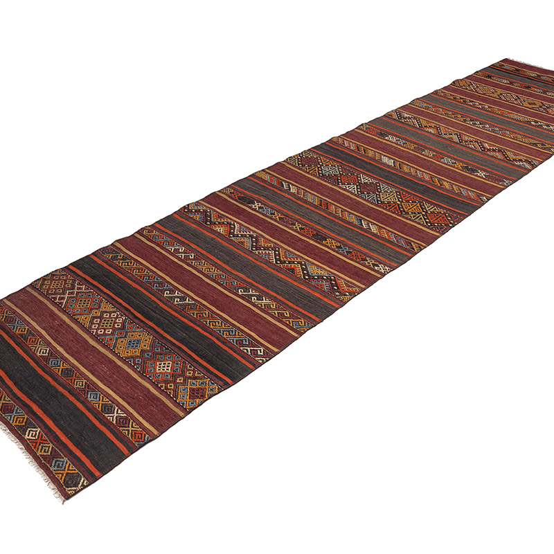 Vintage Sivas Kilim Runner - 2' 7" x 10' 10" (31" x 130") - K0083874