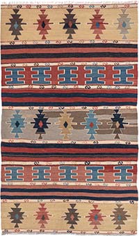 Vintage Denizli Kilim Rug - 3' 5" x 5' 9" (41" x 69")