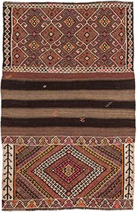 Vintage Bayburt Kilim Rug - 3' 2" x 4' 9" (38" x 57")