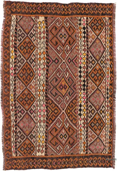 Vintage Bayburt Kilim Rug - 67 cm x 99 cm