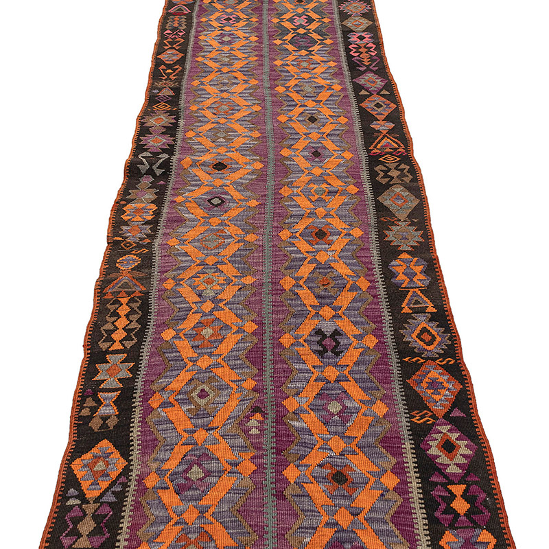 Vintage Kars Kilim Yolluk - 87 cm x 382 cm - K0083890