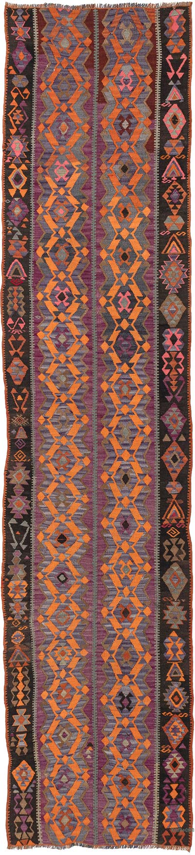 Vintage Kars Kilim Yolluk - 87 cm x 382 cm