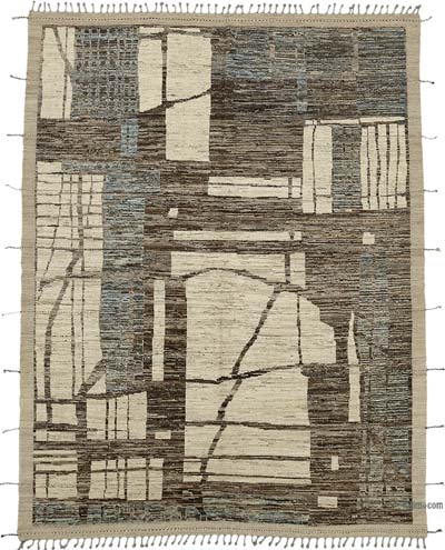 New Moroccan Style Hand-Knotted Rug - 9' 1" x 11' 11" (109" x 143")