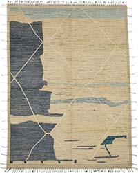 New Moroccan Style Hand-Knotted Rug - 9' 2" x 12' 3" (110" x 147")