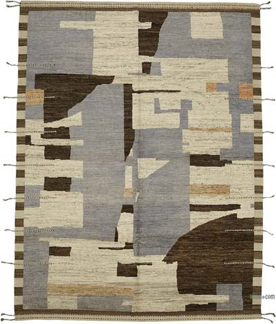 New Moroccan Style Hand-Knotted Rug - 9' 2" x 11' 10" (110" x 142")