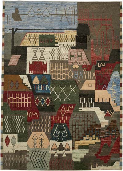 New Moroccan Style Hand-Knotted Rug - 9' 11" x 13' 9" (119" x 165")