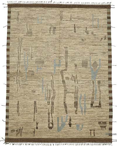 New Moroccan Style Hand-Knotted Rug - 9' 4" x 12' 2" (112" x 146")