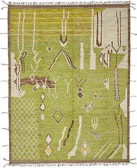 New Moroccan Style Hand-Knotted Rug - 9' 2" x 12' 3" (110" x 147")