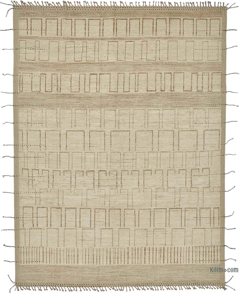 Nueva Alfombra Tejida a Mano de Estilo Marroquí - 277 cm x 373 cm - K0083945