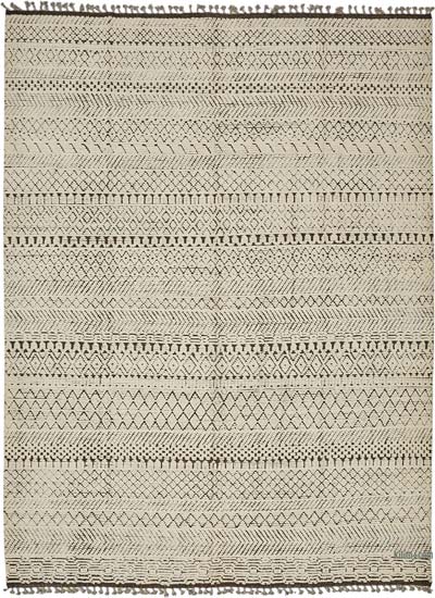 New Moroccan Style Hand-Knotted Rug - 9' 1" x 12' 3" (109" x 147")