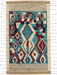 Yeni Fas Tarzı El Dokuma Halı - 154 cm x 259 cm