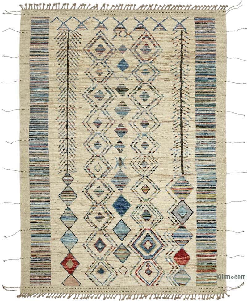 Nueva Alfombra Tejida a Mano de Estilo Marroquí - 211 cm x 300 cm - K0083964