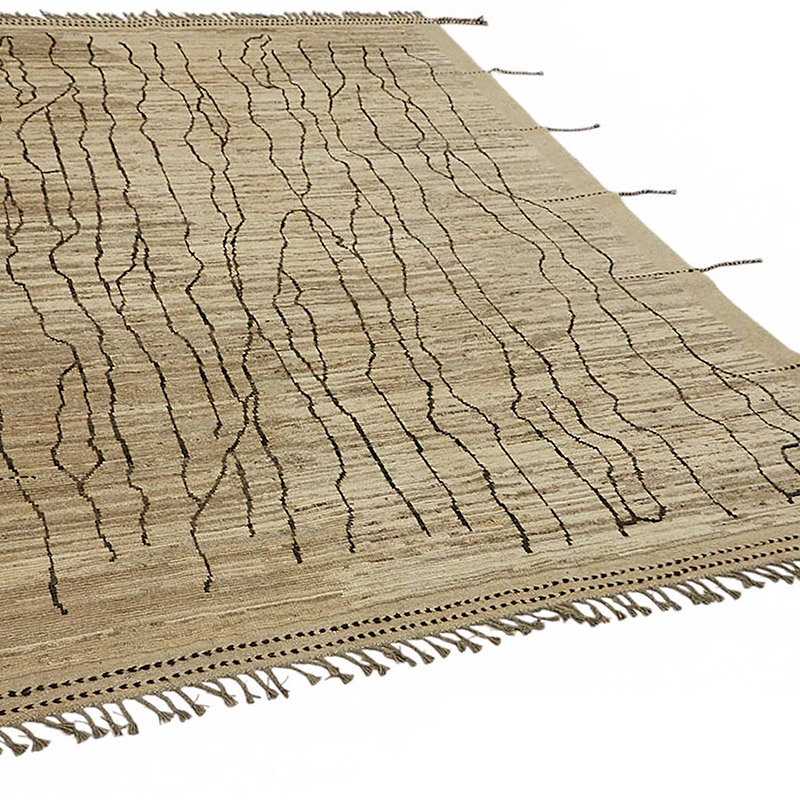 Nueva Alfombra Tejida a Mano de Estilo Marroquí - 222 cm x 303 cm - K0083974
