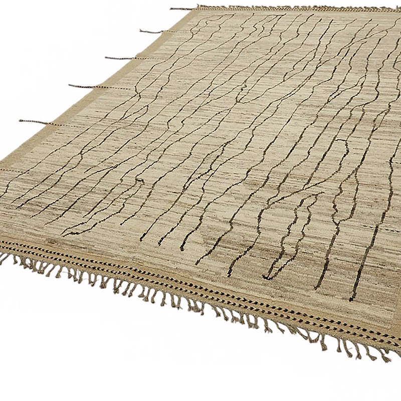 Nueva Alfombra Tejida a Mano de Estilo Marroquí - 222 cm x 303 cm - K0083974