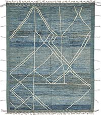 New Moroccan Style Hand-Knotted Rug - 8' 2" x 10'  (98" x 120")