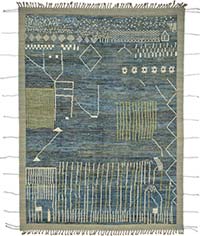 New Moroccan Style Hand-Knotted Rug - 7' 2" x 10' 1" (86" x 121")