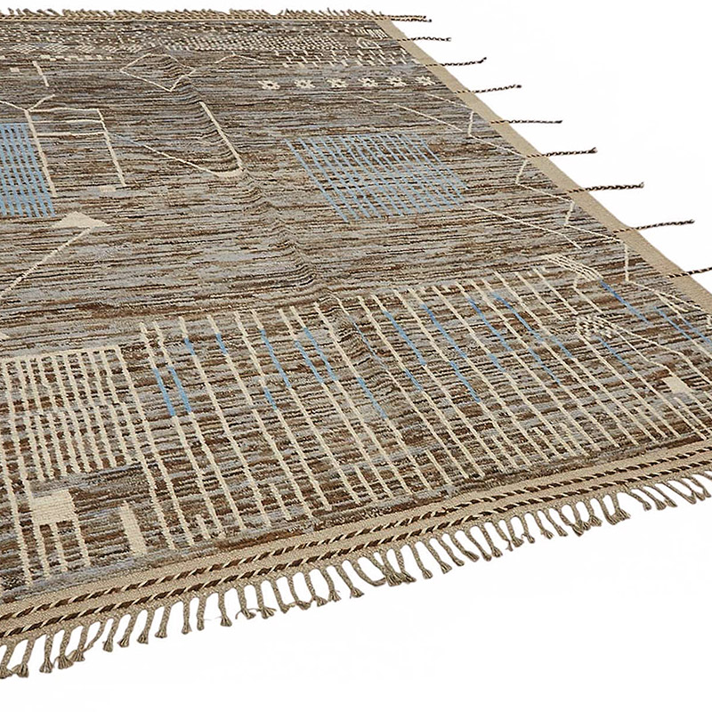 Nueva Alfombra Tejida a Mano de Estilo Marroquí - 202 cm x 304 cm - K0083997