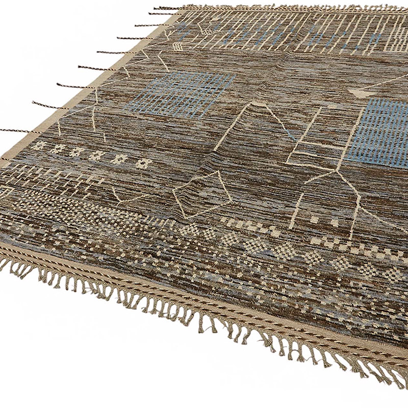 Nueva Alfombra Tejida a Mano de Estilo Marroquí - 202 cm x 304 cm - K0083997