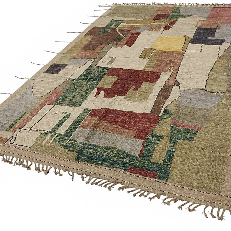 Nueva Alfombra Tejida a Mano de Estilo Marroquí - 203 cm x 310 cm - K0084000