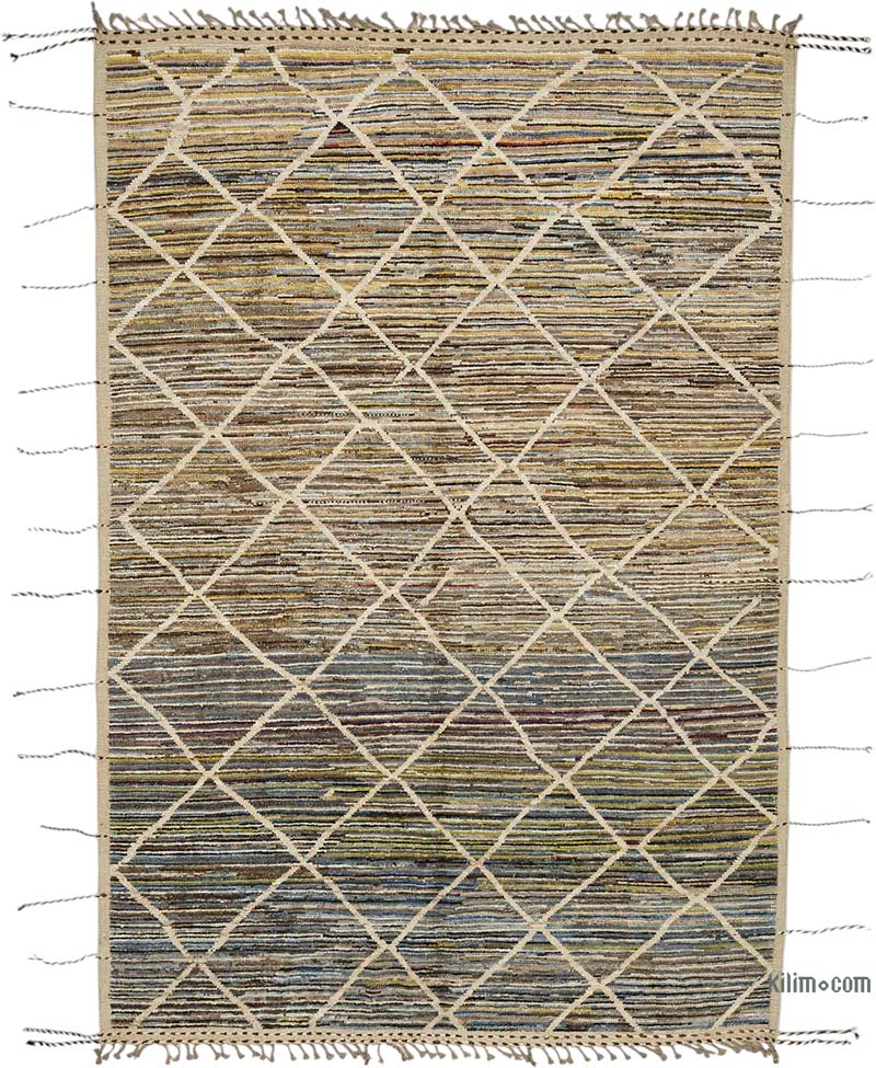 Nueva Alfombra Tejida a Mano de Estilo Marroquí - 199 cm x 300 cm - K0084006